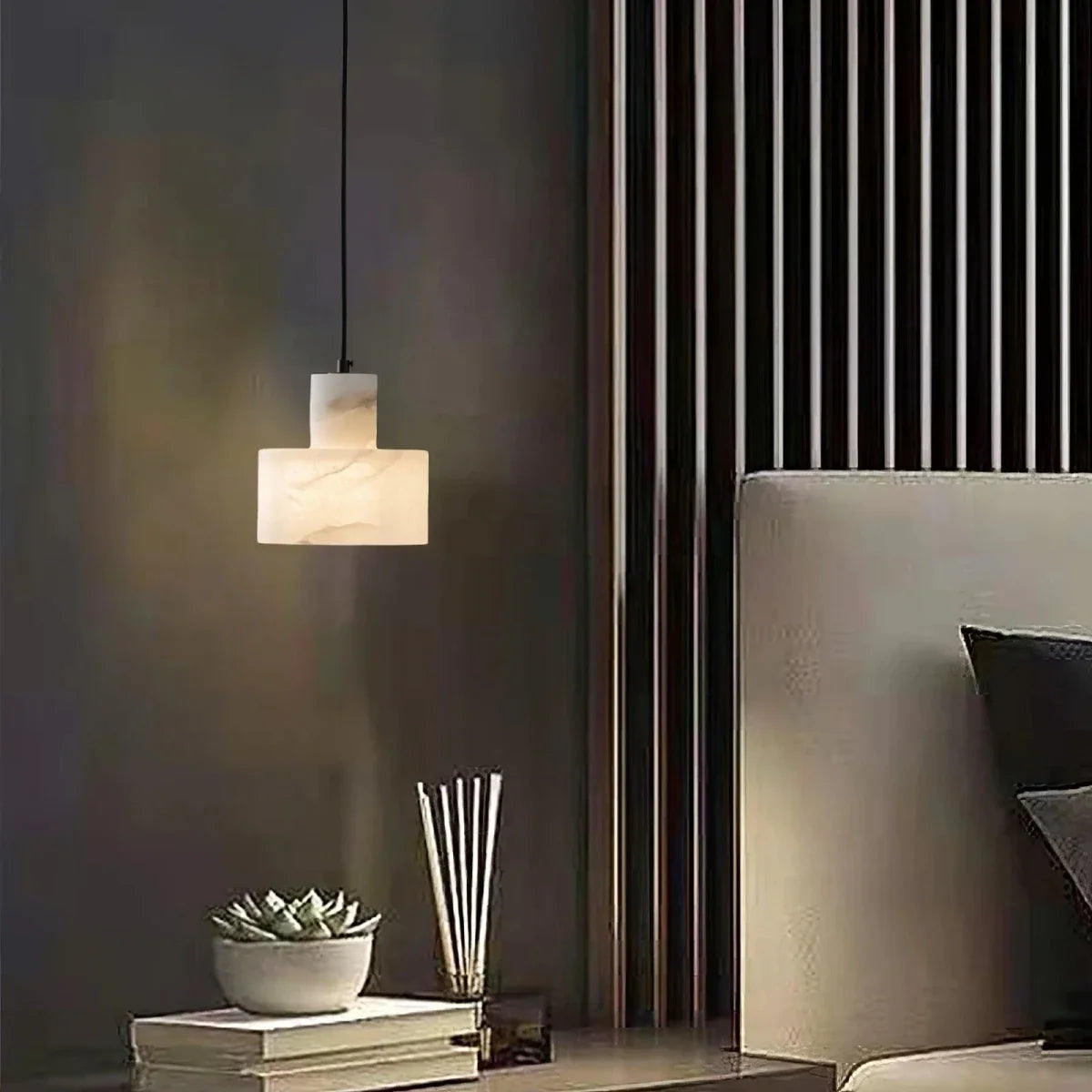 Marble Sphere & Copper Pendant — Small Anti-Blue Light Chandelier | AGATE™