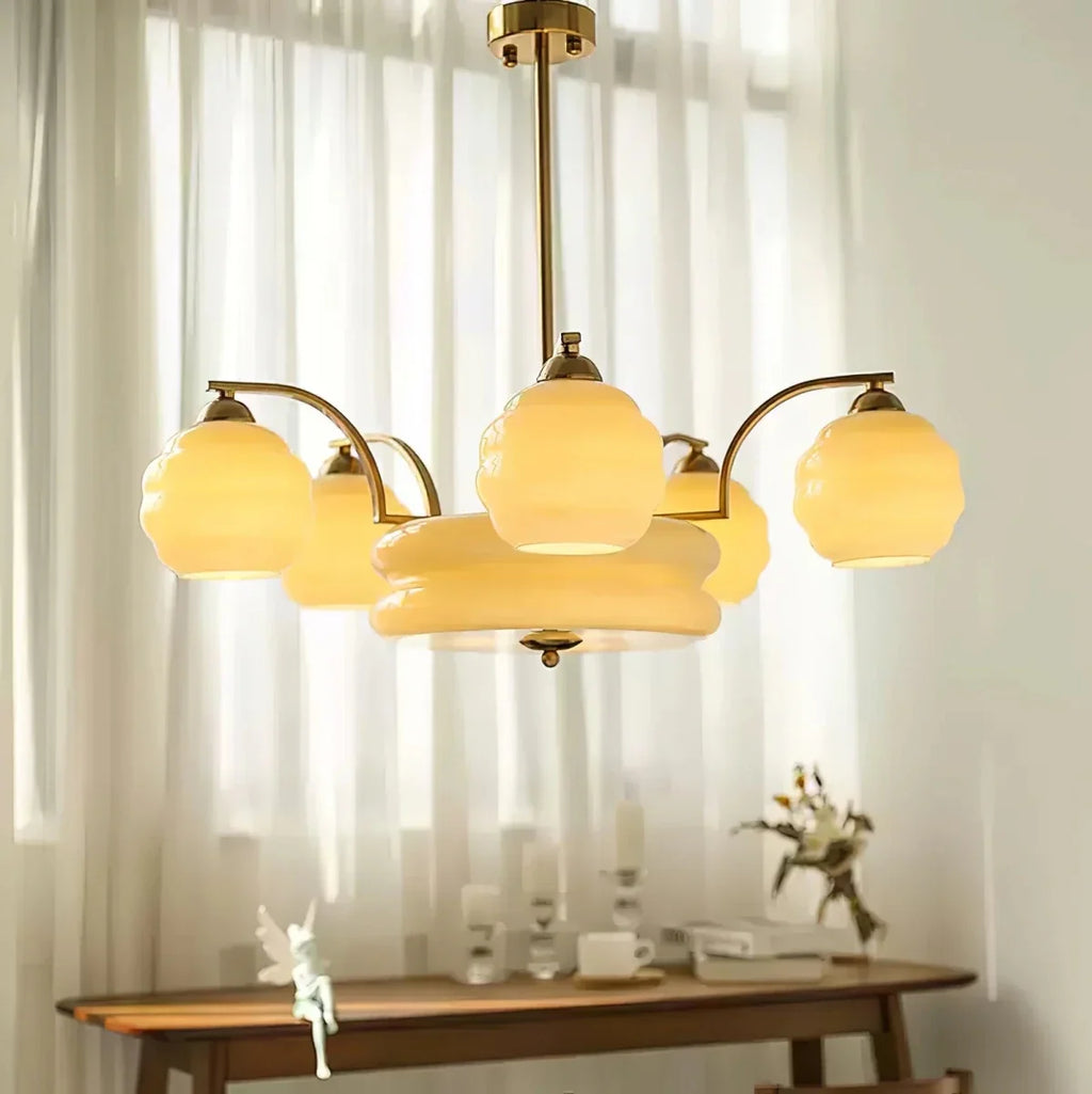 Danish Bauhaus Glass Head Chandelier — Adjustable Rod Pendant | FJORD™