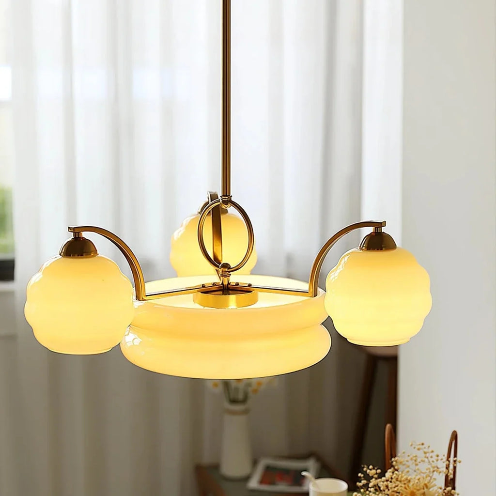 Danish Bauhaus Glass Head Chandelier — Adjustable Rod Pendant | FJORD™