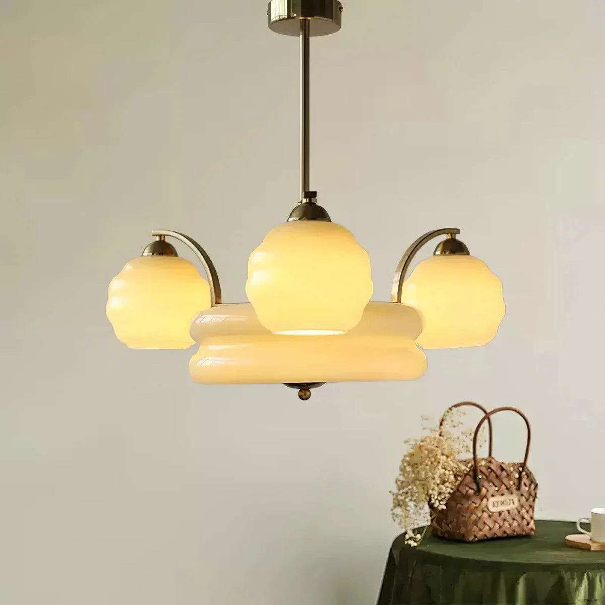 Danish Bauhaus Glass Head Chandelier — Adjustable Rod Pendant | FJORD™