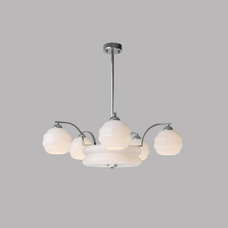 Danish Bauhaus Glass Head Chandelier — Adjustable Rod Pendant | FJORD™