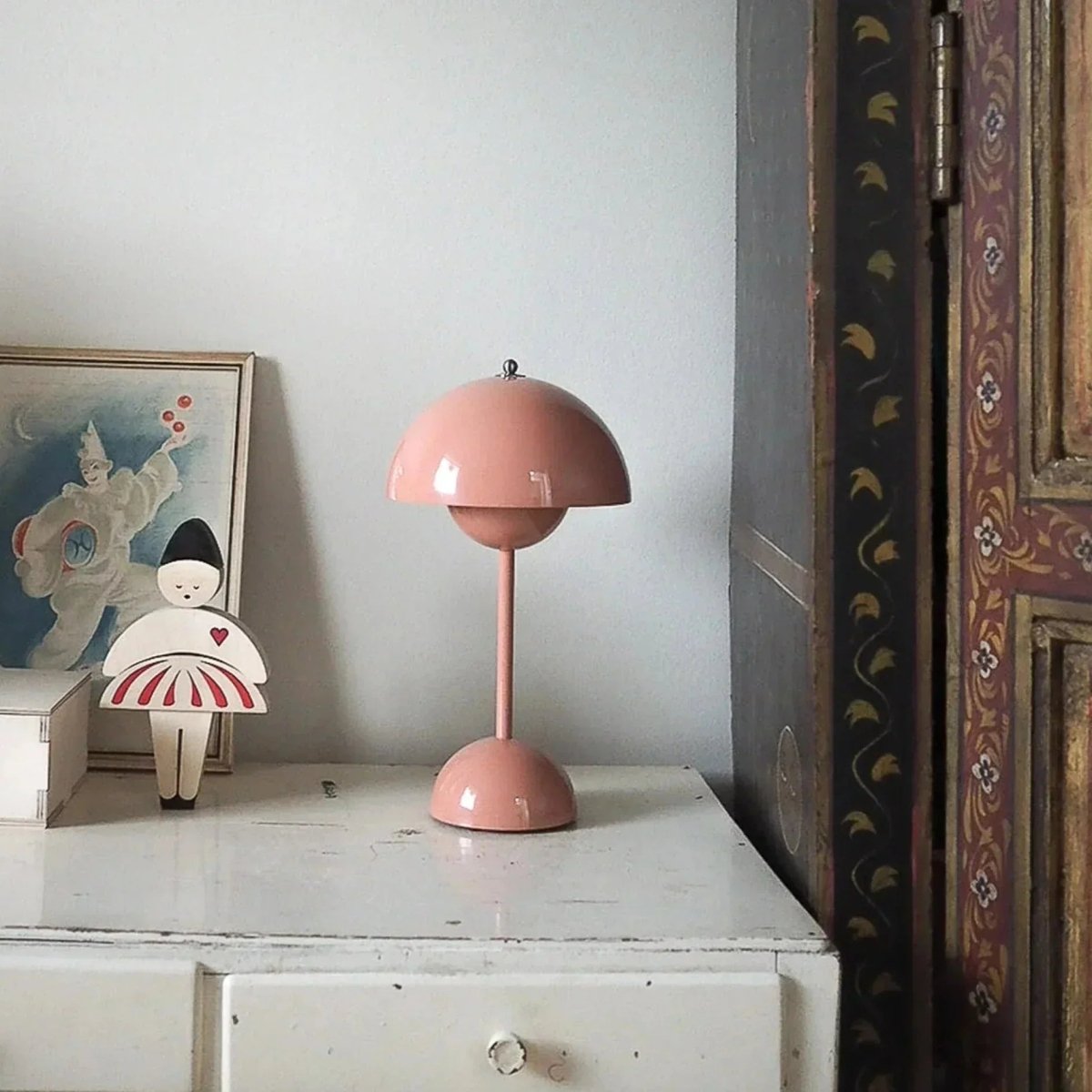 Rechargeable Retro Mushroom Touch Lamp — Cordless Style | Selma™