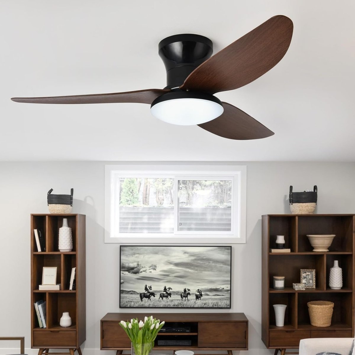 Silent DC Ceiling Fan with LED Light — 2-in-1 Dimmable Style | BRISE™