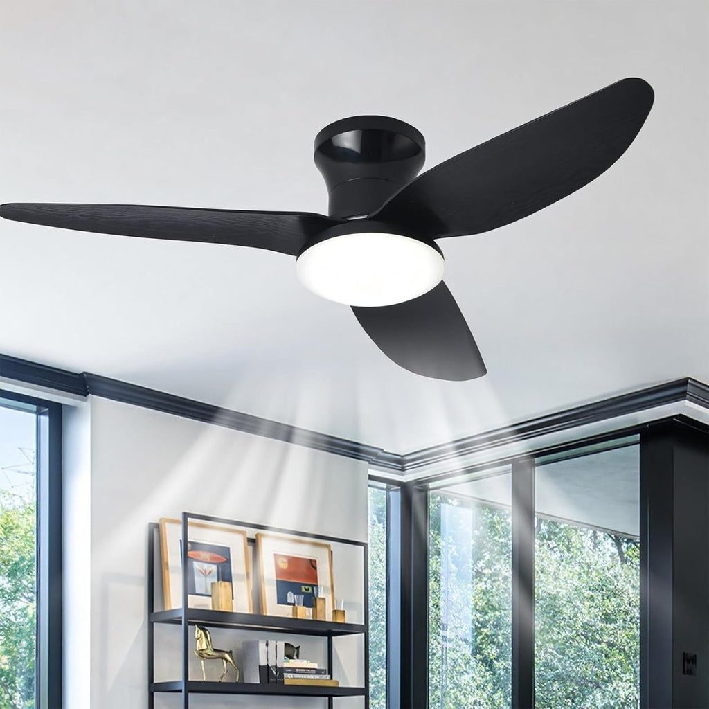 Silent DC Ceiling Fan with LED Light — 2-in-1 Dimmable Style | BRISE™