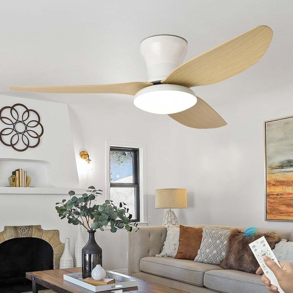 Silent DC Ceiling Fan with LED Light — 2-in-1 Dimmable Style | BRISE™