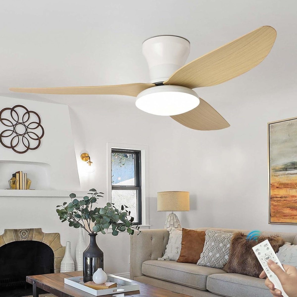 Silent DC Ceiling Fan with LED Light — 2-in-1 Dimmable Style | BRISE™