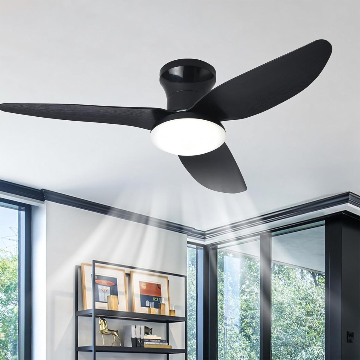 Silent DC Ceiling Fan with LED Light — 2-in-1 Dimmable Style | BRISE™